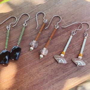 Beaded Earrings Set - fun and colorful, casual earrings set of three pairs